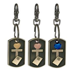Christian Dog Tag Heart Key Chain Urn