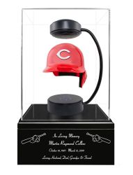 Baseball Cremation Urn & Cincinnati Reds Hover Helmet Décor