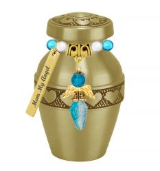 Aqua Crystal Circle of Hearts Keepsake Urn - Love Charms® Option