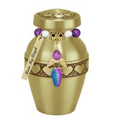 Purple Crystal Circle of Hearts Keepsake Urn - Love Charms® Option