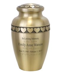 Circle Of Hearts Braille Cremation Urn
