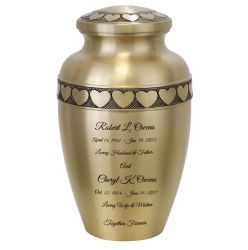Circle Of Hearts Brass Urn