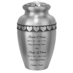 Circle Of Hearts Pewter Urn