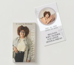 Double Photo Memorial Cards - Funeral  Cards - Celebration of Life Cards