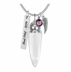 Clear Crystal Cremation Jewelry Urn - Love Charms Option