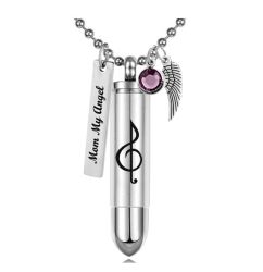 Clef Note Bullet Pendant Urn - Love Charms Option
