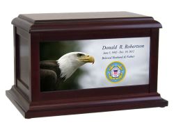 Eagle US Coast Guard Flag or Seal Urn - Adult or Medium Cremation Urn