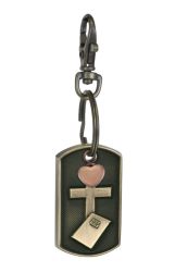 Christian Dog Tag Pink Heart Key Chain Urn