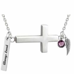 Cross Chain Stainless Ash Urn - Love Charms Option