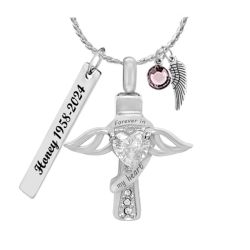 Forever In My Heart Cross Cremation Jewelry Urn - Love Charms® Option