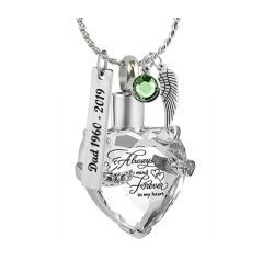 Crystal Always & Forever Heart Stainless Ash Urn - Love Charms Option