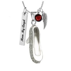 Crystal Shoe Cremation Jewelry Urn - Love Charms Option