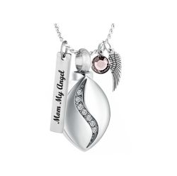 Teardrop Crystals Cremation Jewelry Urn - Love Charms Option