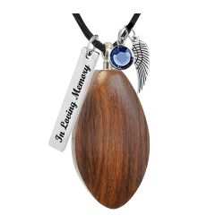 Diamond Walnut Cremation Necklace Urn - Love Charms Option