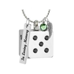 Dice Stainless Pendant Urn - Love Charms Option