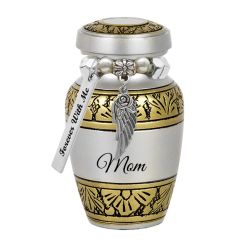Dignity Pewter & Gold Keepsake Urn - Love Charms Option
