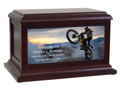 Dirt Bike Jump Memorial Adult or Medium Cremation Urn