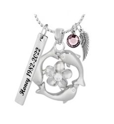 Dolphin Hibiscus Ash Pendant Urn - Love Charms™ Option