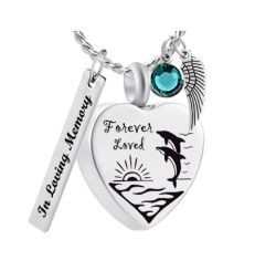Dolphin Memories Forever Loved Ash Pendant Urn - Love Charms® Option