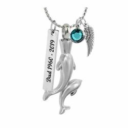 Double Dolphins Ash Urn Pendant - Love Charms Option