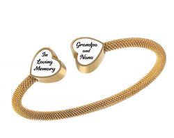 Double Heart - For Two - Gold Bracelet Urn