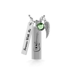 Electric Guitar Cylinder Pendant Urn - Love Charms Option