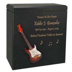 Electric Red Guitar Wood Cremation Urn