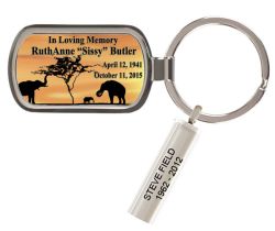 Elephant African Sunset Keychain Urn