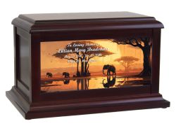 Elephant African Sunset Urn