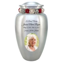 Eternal Love Photo Cremation Urn Adult Picture Urn - Tribute Wreath™ - Pro Diamond Engraving