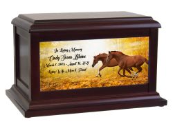 Customized Beach Horse Riding American Dream Urn© With Laser Engraving