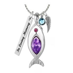 Crystal Fish Ash Jewelry Urn - Love Charms™ Option