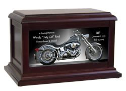 Motorcycle Flames Cremation Urn