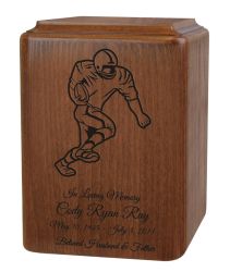 Custom Wood Football Urn 