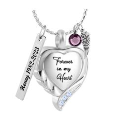 Forever Blue Blush Heart Cremation Jewelry Urn - Love Charms® Option