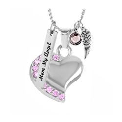 Forever Love Pink Heart Pendant Urn - Love Charms Option