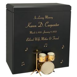 Gold Drum Set Wood Cremation Urn 