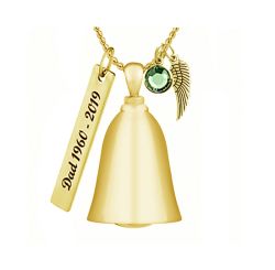 Gold Bell Cremation Jewelry Urn - Love Charms™ Option 