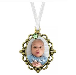 Picture Medallion Urn Name Plates - Birth & Passing Stone Option