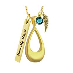 Precious Tears Gold Cremation Jewelry Urn - Love Charms Option