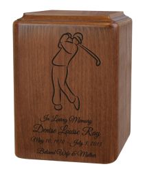 Custom Wood Golfer Urn 