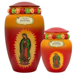 Guadalupe Medium or Adult Cremation Urn - Tribute Wreath Option™ - Pro Sand Carved Engraving
