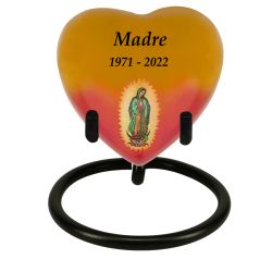 Guadalupe Heart Keepsake Urn - Stand Option