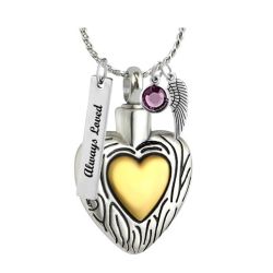 Heart of Gold Jewelry Urn - Love Charms Option