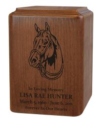 Customized Wood Horse Urn 