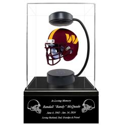 Football Cremation Urn & Washington Redskins Hover Helmet Décor