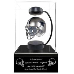 Football Adult or Medium Cremation Urn & Dallas Cowboys Hover Helmet Décor - Free Engraving