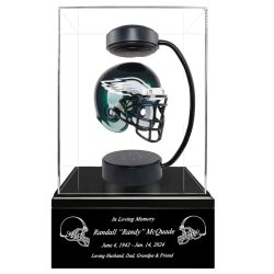 Football Cremation Urn & Philadelphia Eagles Hover Helmet Décor