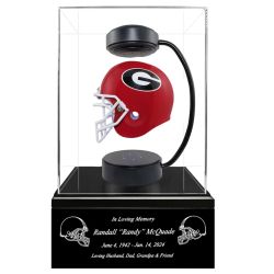 Football Adult or Medium Cremation Urn & University of Georgia Bulldogs Hover Helmet Décor - Free Engraving