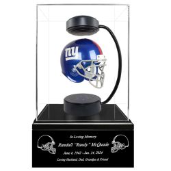 Football Cremation Urn & New York Giants Hover Helmet Décor